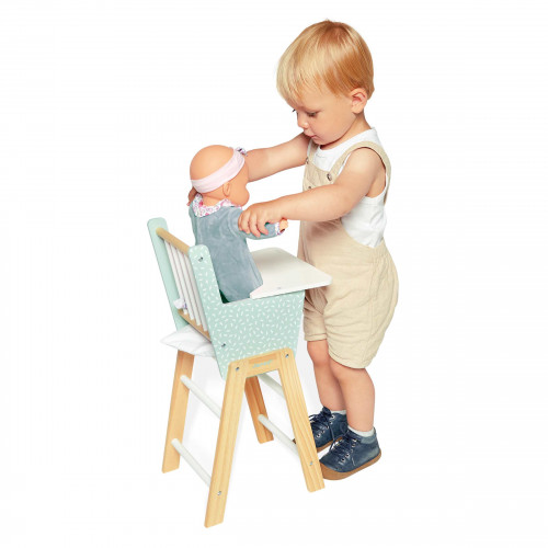 Chaise haute en bois - Accessoire maison de poupée - New Classic Toys
