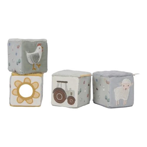 Ensemble de blocs souples et doux Lot de 4 Cubes en tissu LITTLE FARM revendeur LITTLE DUTCH saint pierre ILE DE LA REUNION 974