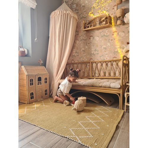 Grand tapis rectangle MALLORCA moutarde bohème décoration chambre enfant maison magasin pour enfant à st pierre 97410 livraison LA REUNION 974