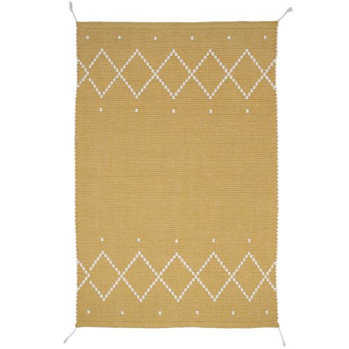 Grand tapis rectangle MALLORCA moutarde bohème décoration chambre enfant maison magasin pour enfant à st pierre 97410 livraison LA REUNION 974