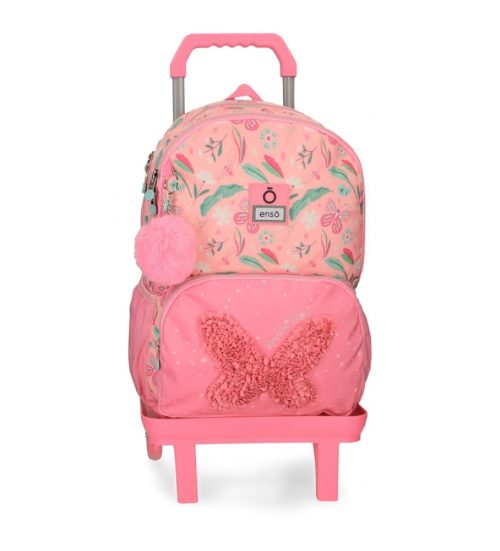 Sac à dos à roulettes pour école primaire cartable de qualité boutique pour enfant saint pierre ILE DE LA REUNION rentrée des classes écoles livraison 974 fille rose papillon