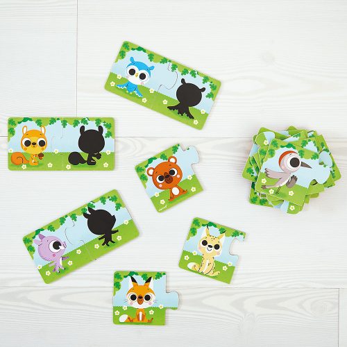 Puzzle les animaux et leur ombre puzzle 2 en 1 revendeur JANOD magasin de jouets en bois à St Pierre 97410 livraison la Réunion 974