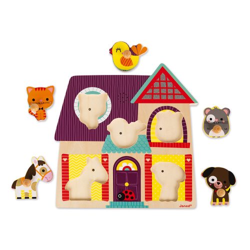 Puzzle musical mes petits compagnons JANOD jeu d'éveil magasin de jouets en bois à st pierre 97410 livraison La réunion 974